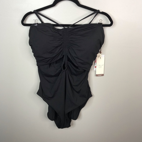 CALIA by Carrie Underwood Shirred Cutout One Piece Swimsuit - Picture 3 of 6